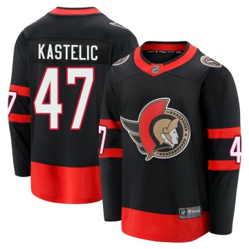 Premier Fanatics Branded Youth Mark Kastelic Ottawa Senators Breakaway 2020/21 Home Jersey - Black